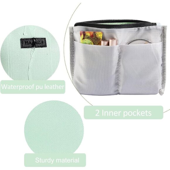 Cosmetic Bags for Women Small Makeup Bag for Purse Pu Leather Makeup Pouch Trave - Picture 5 of 8